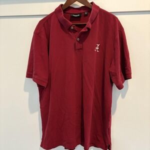 Alabama Crimson Tide Shirt‎ Polo Mens 2XL Red NCAA Football Ashworth Cotton Golf